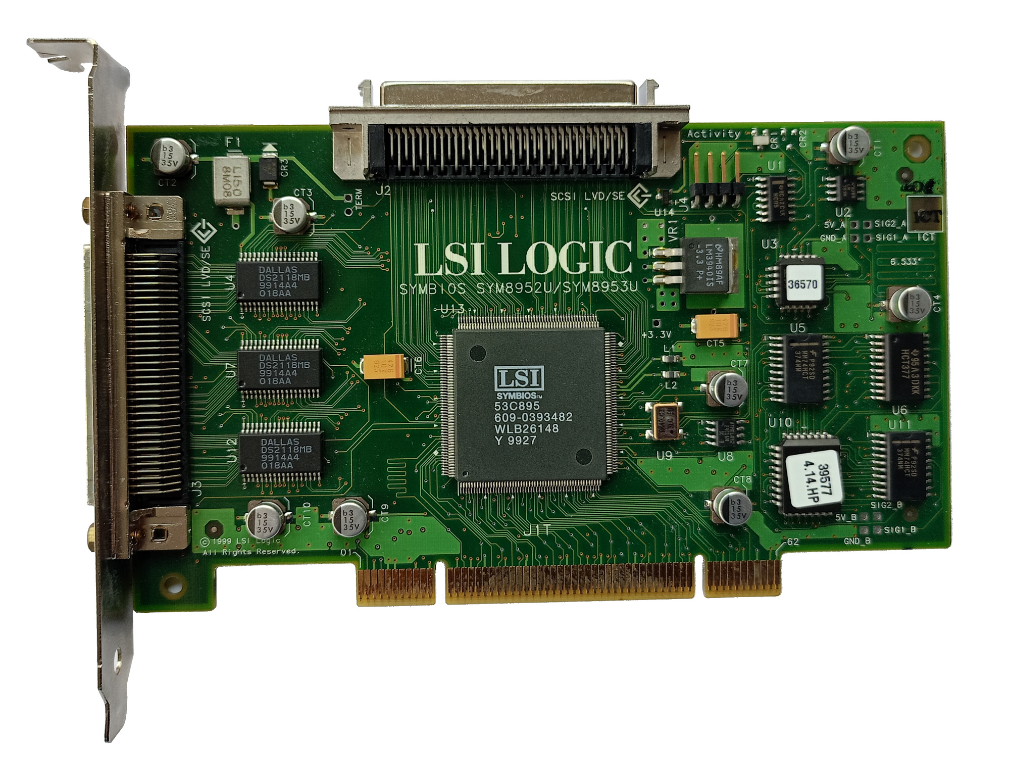 HP 5064-7466 LSI SYM8592U/SYM8593U Single Channel Ultra-2 Wide SCSI LVD/SE PCI-X