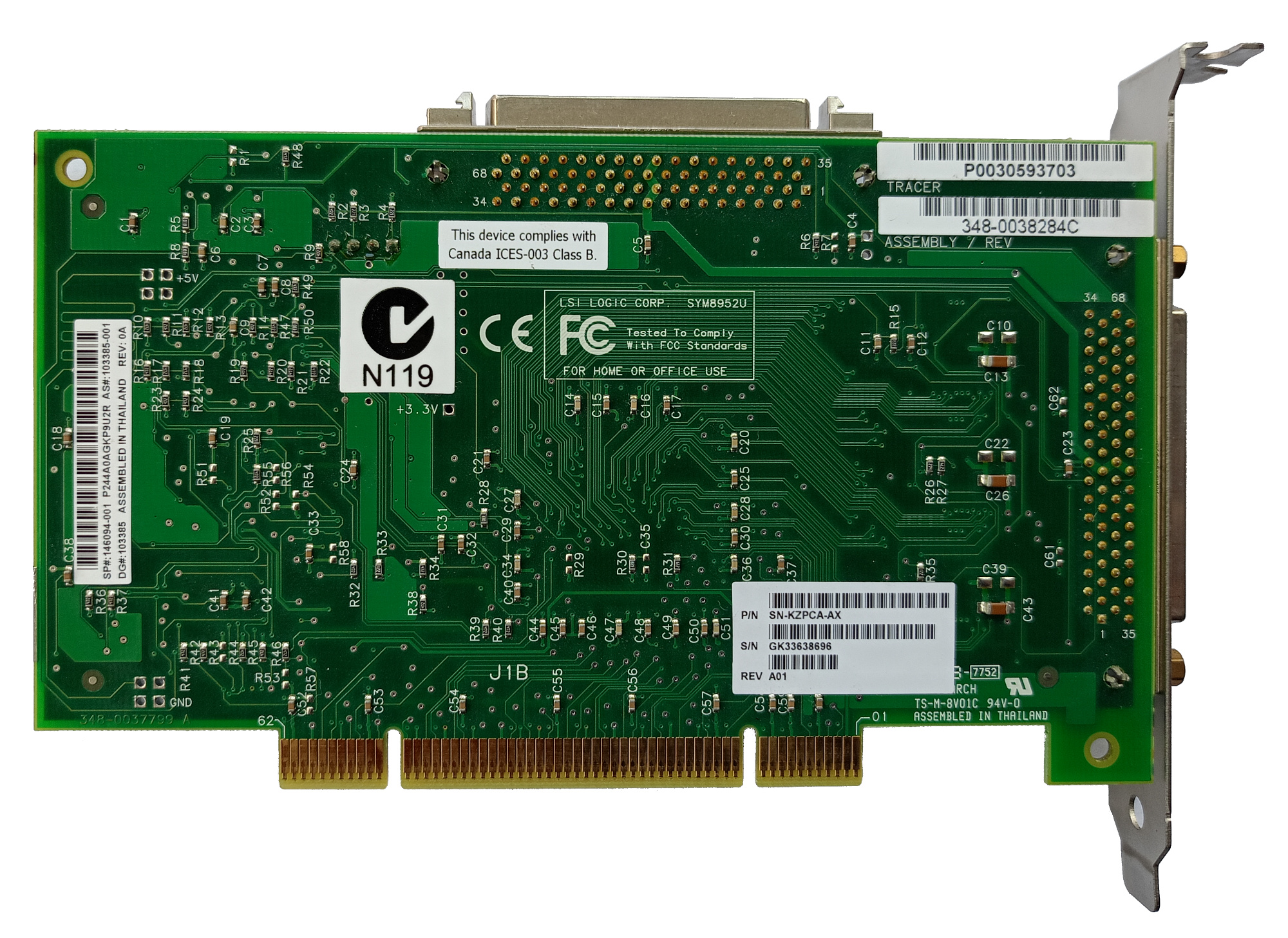HP 146094-001 LSI SYM8592U Single Channel Ultra-2 Wide SCSI LVD/SE PCI-X - obrazek 2