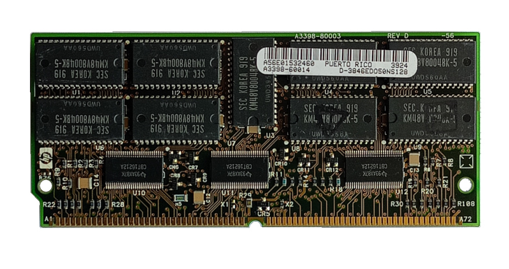 HP A3398-60014 128MB, 72-pin ECC DIMM memory module
