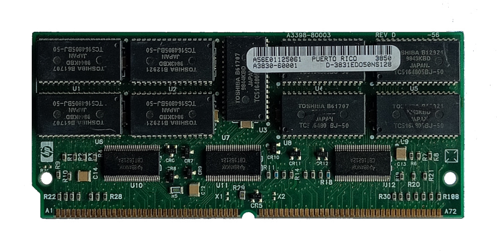 HP A3830-60001 128MB, 50ns, 72-pin ECC SIMM memory module