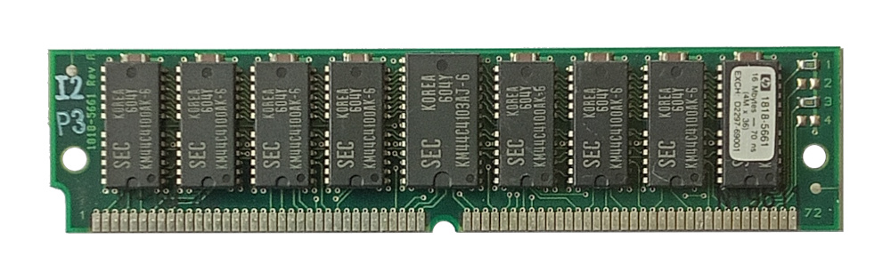 HP D2297A 16MB, 70nS, 36-bit SIMM memory module