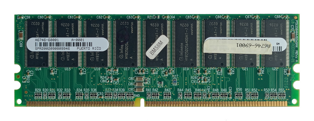 HP A6746-69001 HP A6968AX 512MB 266MHz PC2100 non-ECC DDR-SDRAM DIMM