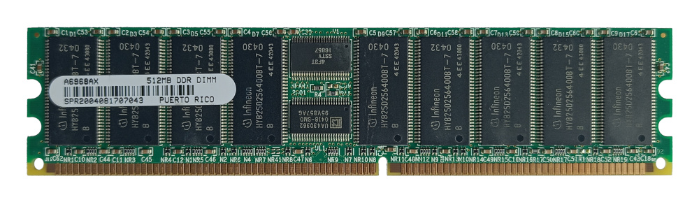 HP A6968AX 512MB 266MHz PC2100 non-ECC DDR-SDRAM 184-pin DIMM memory module