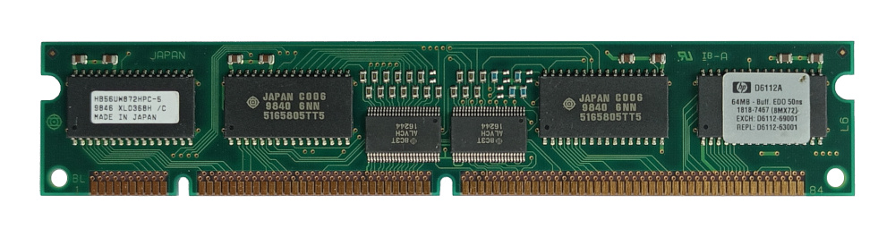 HP D6112-69001 64MB 50nS EDO DIMM memory module HITACHI