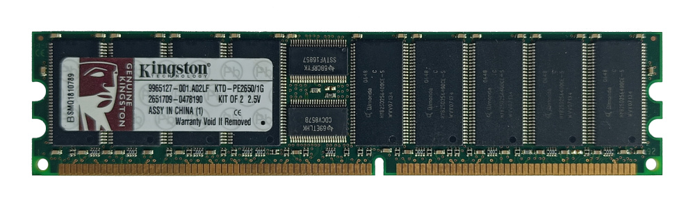 Kingston 9965127-001.A02LF 512MB PC2100R 266MHz CL2.5 2.5V registered ECC DDR DIMM memory module