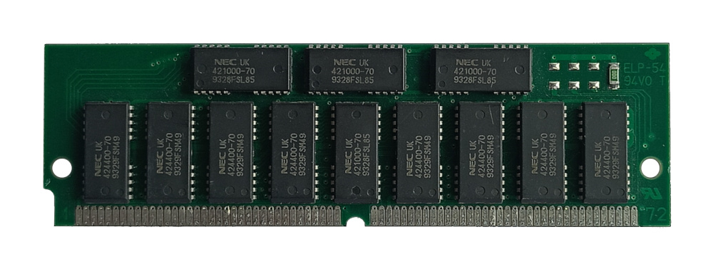 NEC MC-422000A36BJ-80 8MB 70ns Fast Page Parity SIMM memory module HP D2152-69001 back site