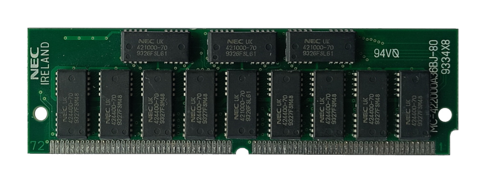 NEC MC-422000A36BJ-80 8MB 70ns Fast Page Parity SIMM memory module HP D2152-69001