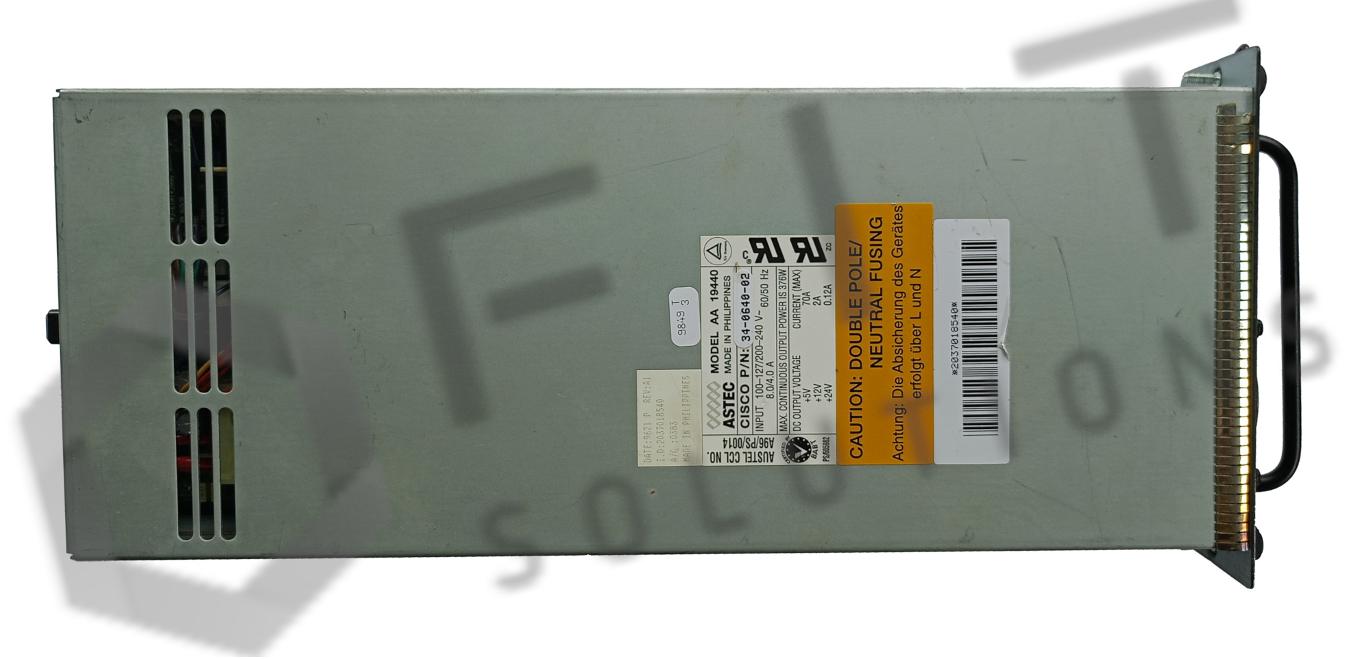 Cisco 34-0640-02 376W Power Supply for Catalyst C5000 Series top